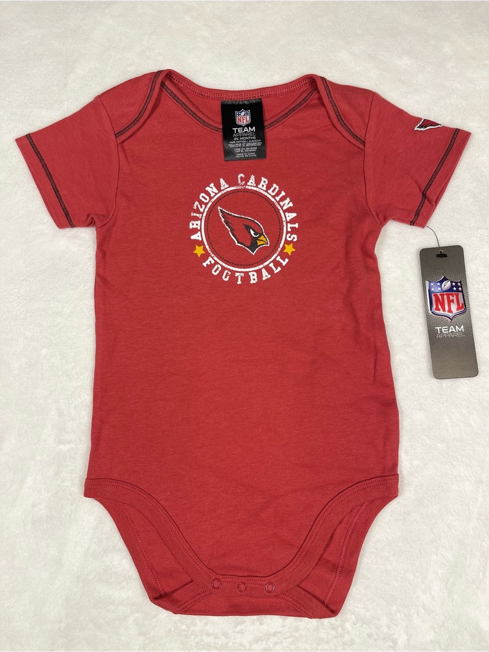 NFL Arizona Cardinals Football Baby Toddler One-Piece Bodysuit Vintage Style Red